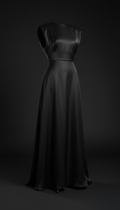 Matte Black Silk Statement Dress